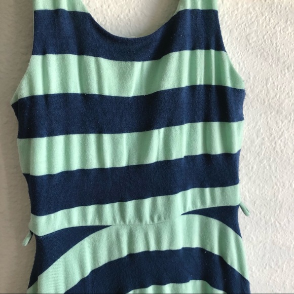 Navy and sea foam green striped ModCloth dress - Picture 5 of 5